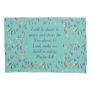 FLORAL Light Teal   Peace Sleep Safety   Christian Pillowcase
