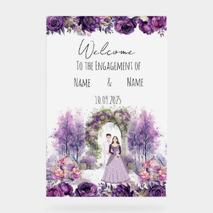 Floral lilac Engagement sign