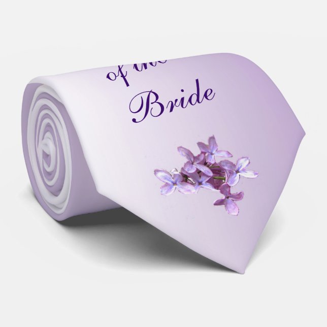 Floral Lilac Flowers Wedding Father of Bride Tie (Rolled)