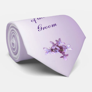 Floral Lilac Flowers Wedding Grandfather of Groom Tie