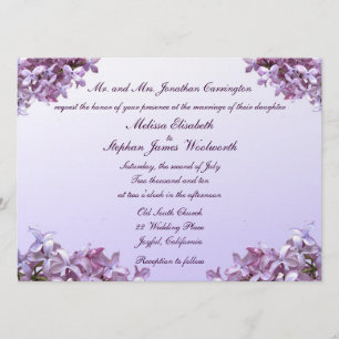 Floral Lilac Flowers Wedding Invitation