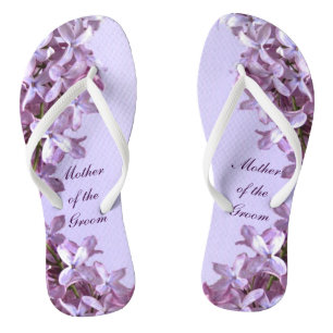 Floral Lilac Flowers Wedding Mother of the Groom Flip Flops