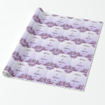 Floral Lilac Flowers Wedding Wrapping Paper<br><div class="desc">Lovely lilacs grace this elegant floral wedding wrapping paper with pink and mauve lilac sprays on pale purple.   Customise the text for your special occasion.</div>