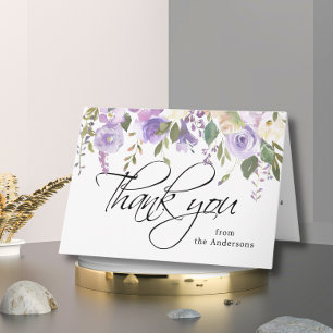 Floral Lilac Funeral Sympathy Thank You Photo