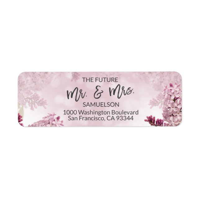 Floral Lilac Future Mr & Mrs Wedding Address (Front)