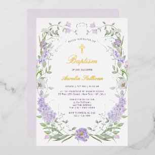 Floral Lilac Lavender Frame Baptism