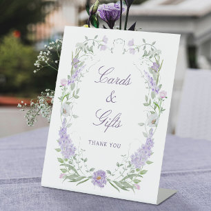 Floral Lilac Lavender Frame Cards & Gifts Pedestal Sign