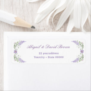 Floral Lilac Lavender Frame Return Address