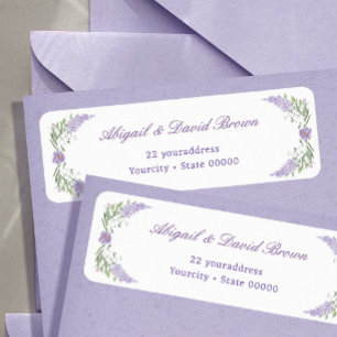 Floral Lilac Lavender Frame Return Address