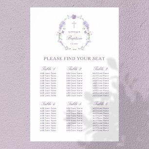 Floral Lilac Lavender Wreath Baptism Seating Chart