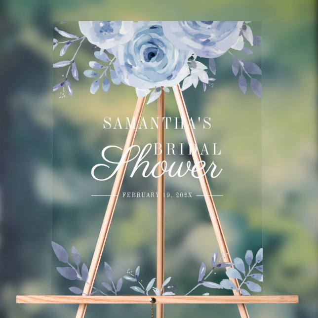 Floral Lilac Photo Booth Bridal Shower Acrylic Sign (Neutral)