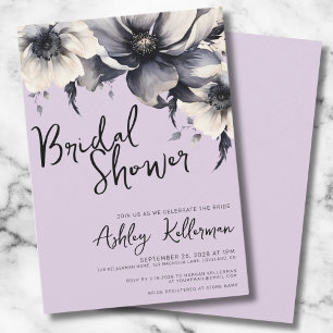 Floral Lilac Purple Bridal Shower Party Invitation