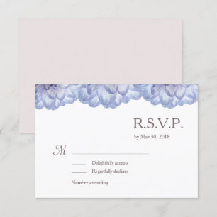 Floral lilac white blush petals wedding RSVP Invitation
