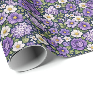 floral lilas wrapping paper