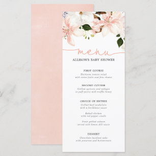 Floral lilies lily flower spring baby shower menu