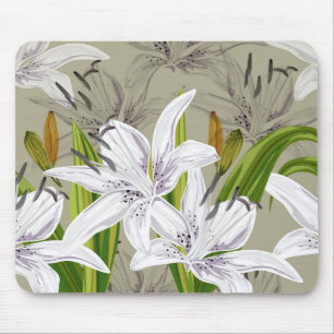 Floral Lilies Mouse Pad
