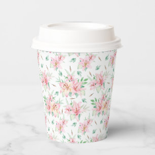 Floral Lilies Paper Cups