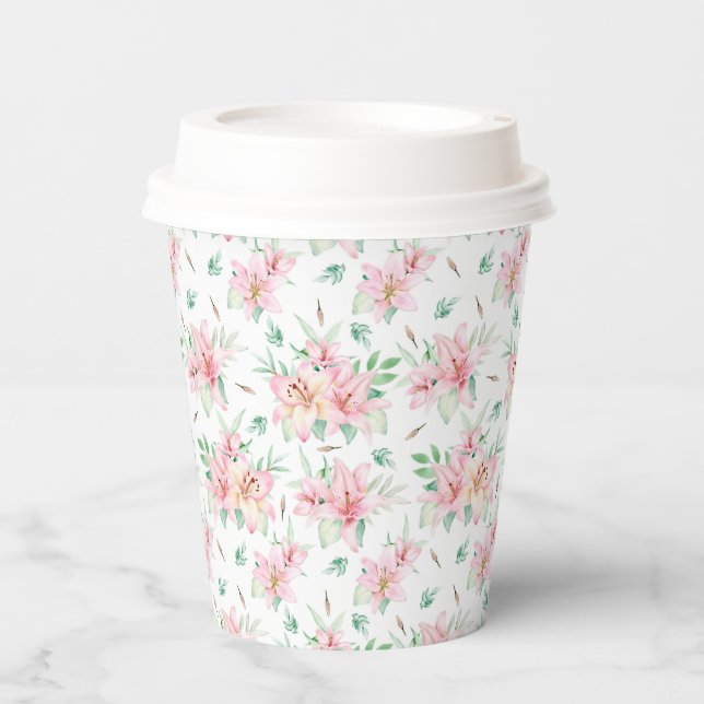 Floral Lilies Paper Cups (Front)