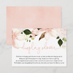 Floral lilies pink white floral display shower enclosure card
