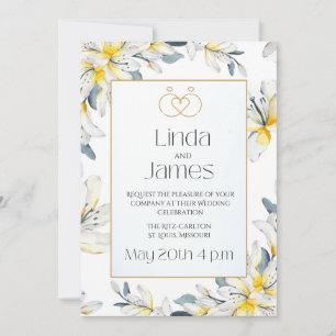 Floral Lilies Wedding Invitation