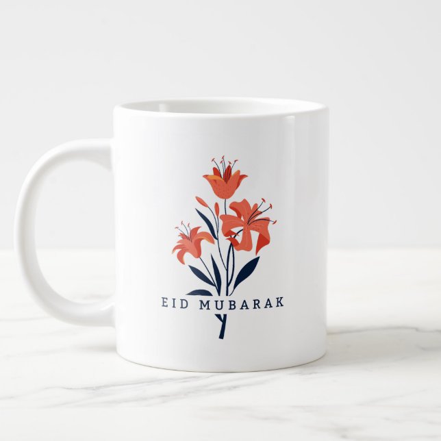 Floral Lily Coffee Mug. Shine Bright Inspirational Large Coffee Mug (Left)