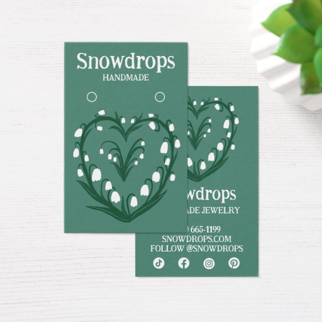 Floral Lily Earring Necklace Jewellery Display Car (Desk)