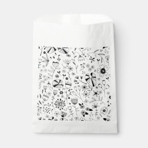 Floral Line Art Favour Bags