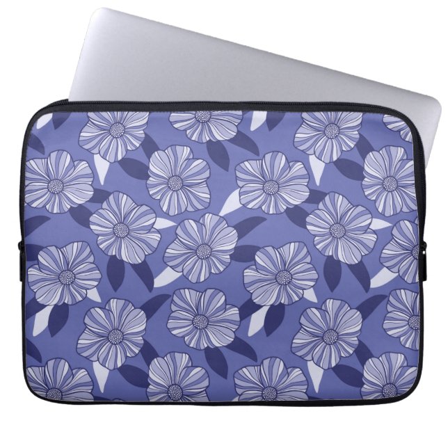 Floral Line Art Laptop Sleeve (Front)