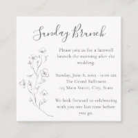 Floral Line Art Sunday Brunch Wedding