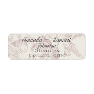 Floral Line Drawing Return Address Labels