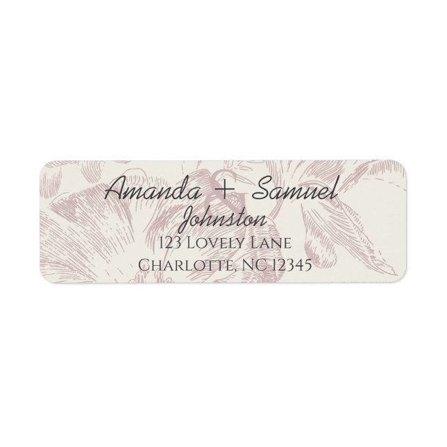 Floral Line Drawing Return Address Labels (Front)