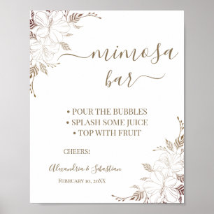 Floral Lines Mimosa Bar Bridal Shower Sign