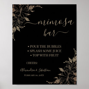 Floral Lines Mimosa Bar Bridal Shower Sign