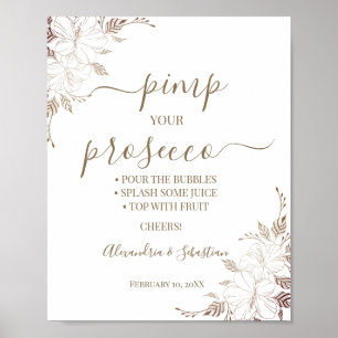 Floral Lines Pimp your Prosecco Bridal Shower Sign