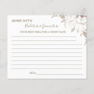 Floral Lines Share a Date Night Idea Card