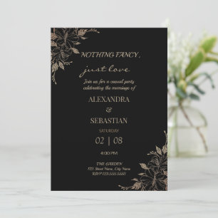 Floral Lines Wedding Reception Invitation