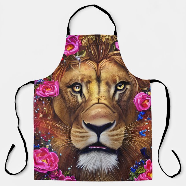 Floral Lion Head Apron (Front)