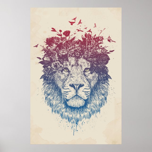 Floral lion III Poster (Front)