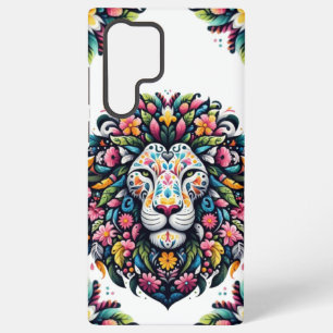 Floral Lion Silhouette Samsung Galaxy Case