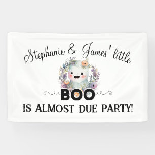 Floral Little Boo Halloween Baby Shower Banner
