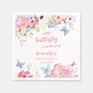 Floral Little Butterfly Baby Shower Napkin