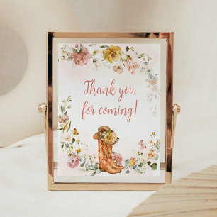 Floral Little Cowgirl Thank you for Coming Poster