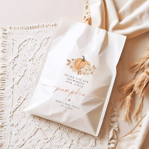 Floral Little Pumpkin Baby Shower Favour Bags