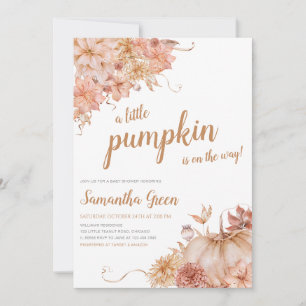 Floral Little Pumpkin Baby Shower Invitation