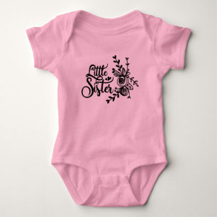 Floral Little Sister Baby Bodysuit