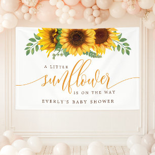 Floral Little Sunflower On The Way Baby Shower Banner