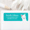 Floral Llama Alpaca Teal Return Address