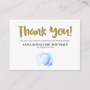 *~* Floral Logo ROSE THANK YOU Review QR AP8  Enclosure Card