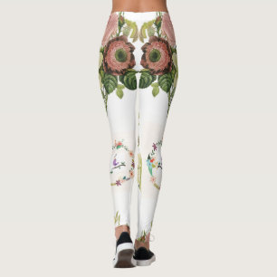 floral long leggings white teenager