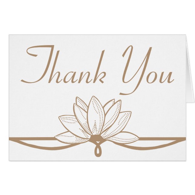 Floral Lotus Brown and White Thank You Flower (Front Horizontal)